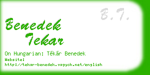 benedek tekar business card